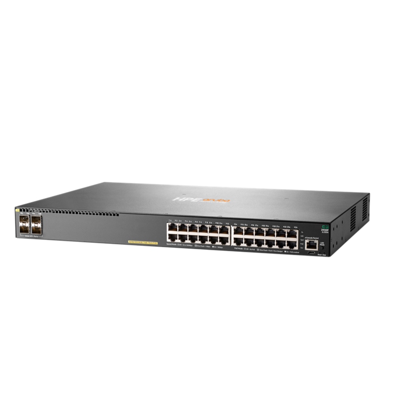 HP Aruba JL255A 2930F 24G PoE+ 4SFP+ Switch – 24-Port