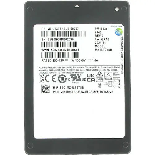 3.84TB SAMSUNG PM1643A SAS SSD MZILT3T8HBLS-00007